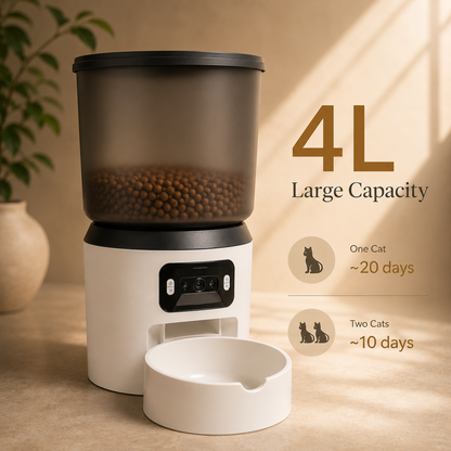 SmartVision Feeder™ 4L Smart Pet Feeder with Wi-Fi, Automatic Feeding, Camera & Two-Way Audio