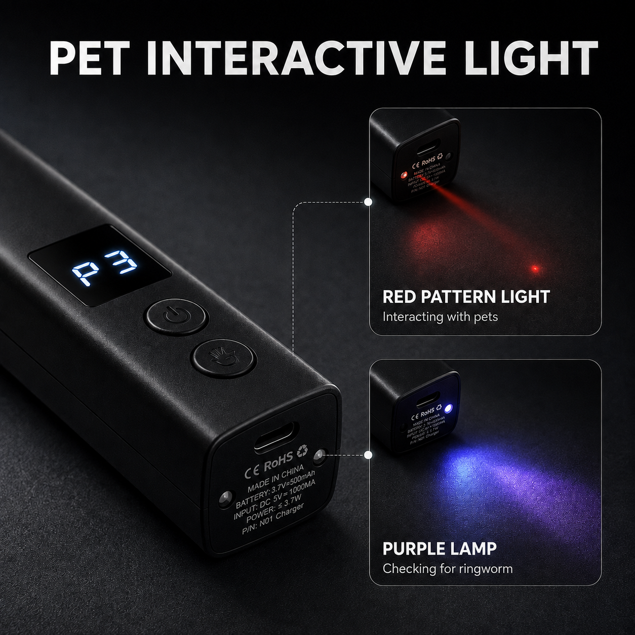 Pet Nail Grinder Pro™ 4-Speed Low Vibration Electric Pet Nail Grinder with LED Light