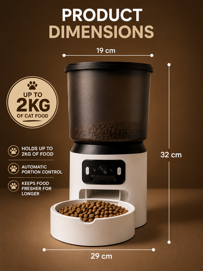 SmartVision Feeder™ 4L Smart Pet Feeder with Wi-Fi, Automatic Feeding, Camera & Two-Way Audio