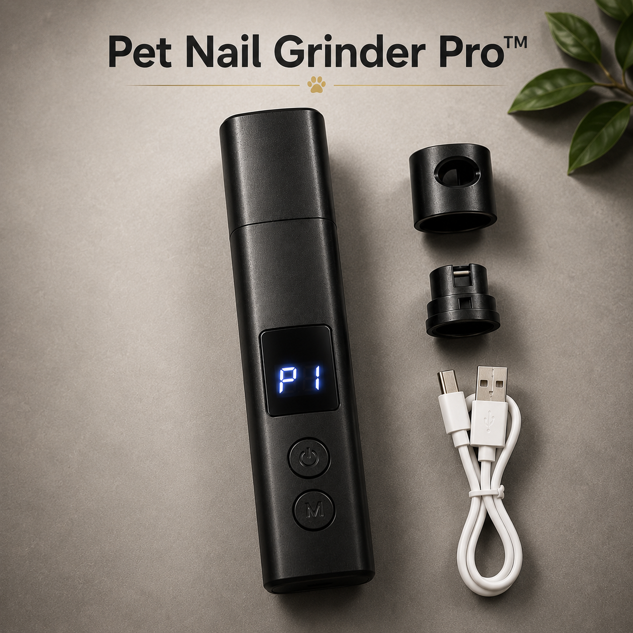 Pet Nail Grinder Pro™ 4-Speed Low Vibration Electric Pet Nail Grinder with LED Light